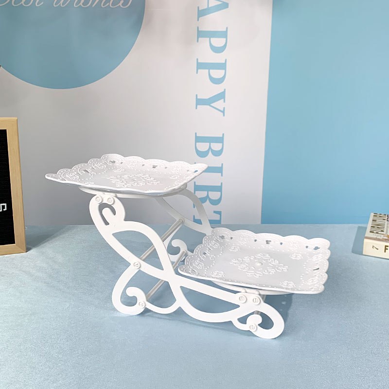 Tabla de descanso de té bandeja de pastel de aniversario decoración tabla de postres estante de exhibición de té de la tarde estante de dulces platos de recepción