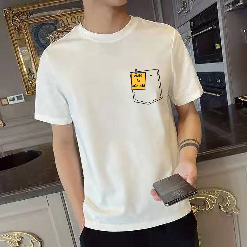 El Comercio exterior transfronterizo nueva camiseta casual de los hombres cuello redondo de manga corta Camiseta de los hombres Slim impreso deportes camisa de fondo