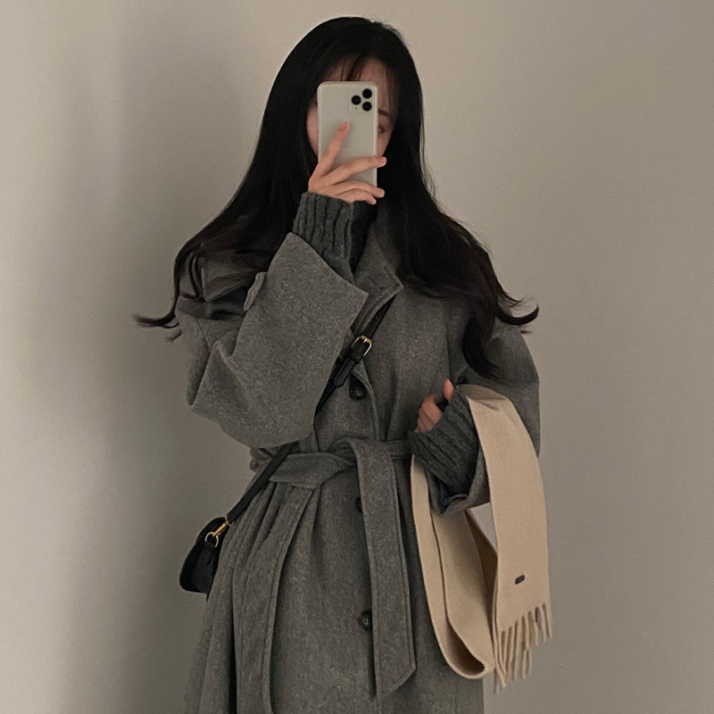 Temperament Long Woolen Coat