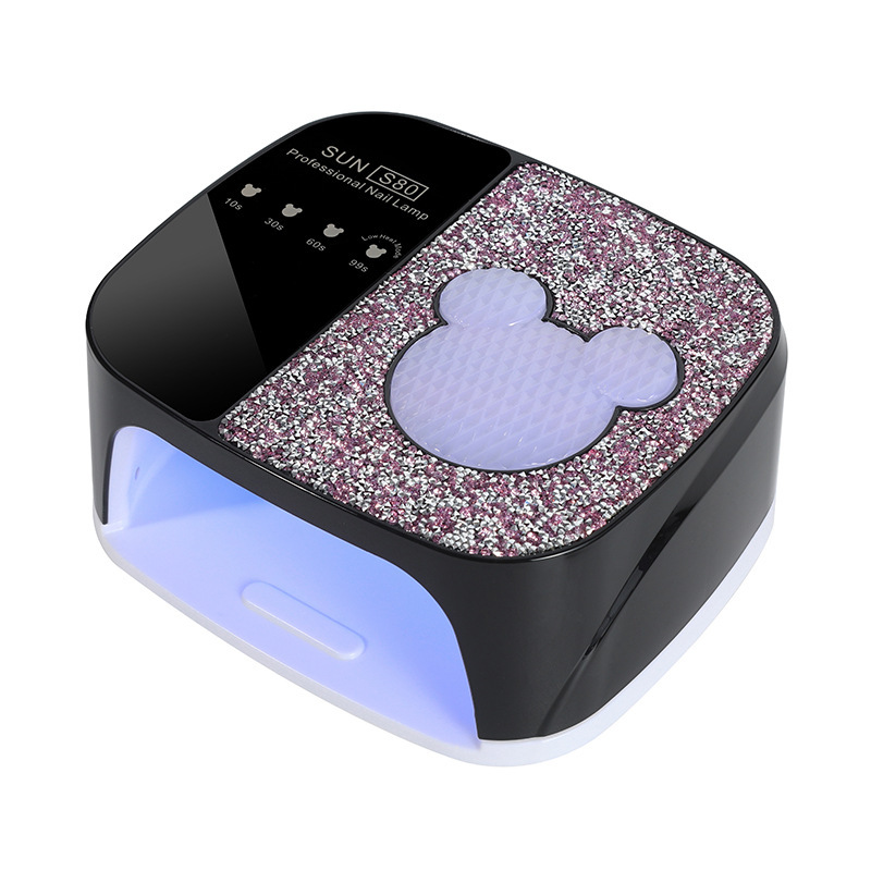 Lámpara de uñas con incrustaciones de diamantes, máquina de fototerapia, luz de manicura de manos no negra, pegamento de esmalte de uñas de secado rápido, lámpara de uñas con inducción para tienda