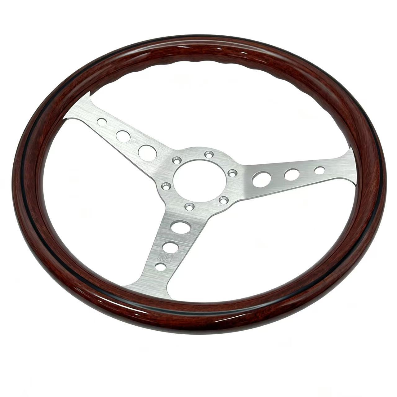 Momo Classic Retro Peach Wood Steering Wheel Modified for Competitive Racing, Universal 14inch Steering Wheel