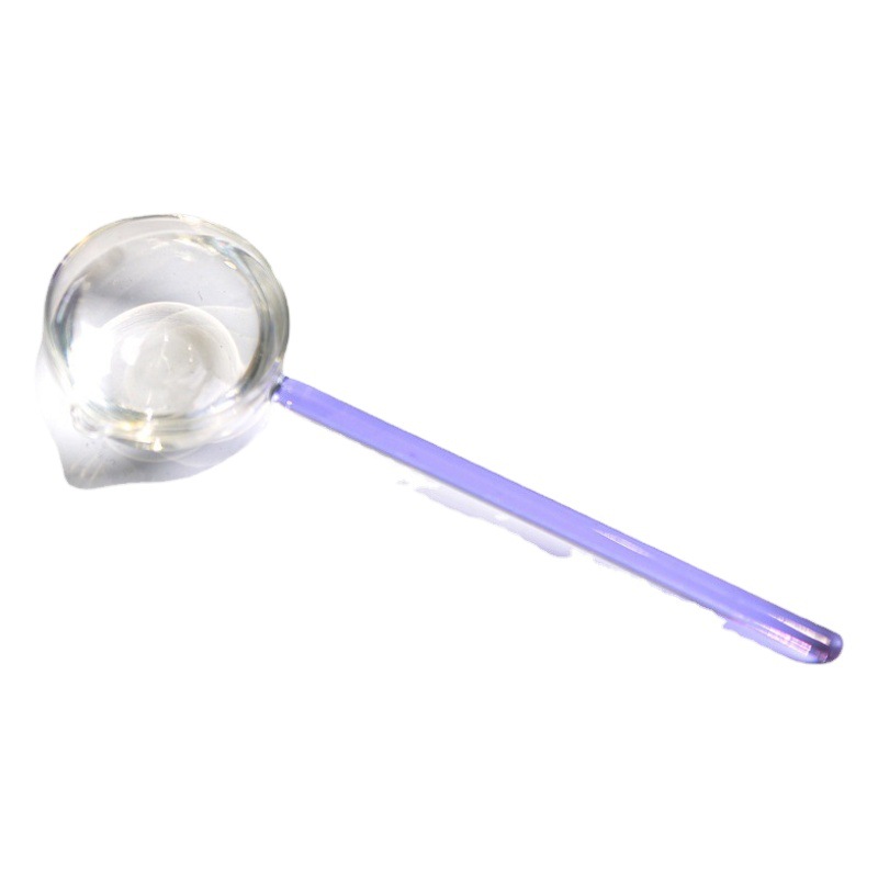 Creativo de leche postre cuchara de vidrio color transparente resistente a altas temperaturas cuchara de sopa cuchara de mezcla de café cuchara redonda cuchara