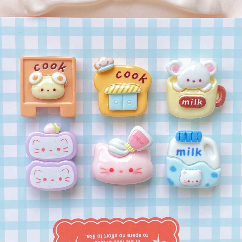 Cute Food Cartoon Resin Accessories Milk Cook Simulation Accessories Hairpin Keychain Shoe Buckle Accessory Materials Cute Food Cartoon Resin Accessories Milk Cook Simulation Accessories Hairpin Keychain Shoe Buckle Accessory Materials