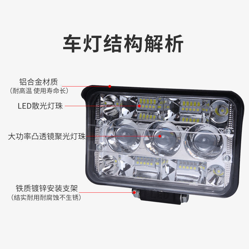 12V 車の LED ヘッドライト 24 トラック逆転ライト集光レンズレーザー砲フォグランプ高光束電気自動車スポットライト|undefined