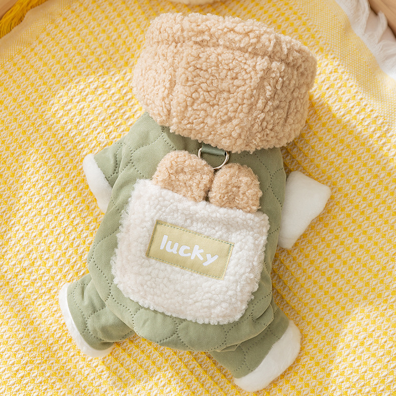 Otoño y invierno perros gruesos calentamiento negro de grafeno negro con sombrero de oro negro chaqueta de plumón gato algodón ropa de perro mascota