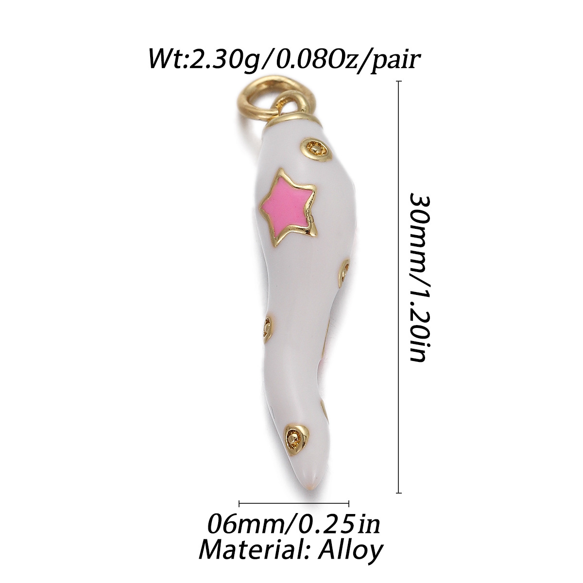 4g Weight Pendant Jewelry Making Type Gold Plated Plating Material 1 Piece Quantity Daily Occasion Copper Material Star, Heart Shape Pattern Women's Gender Enamel Design Simple Style Style 1 Piece Copper Gold Plated Star Heart Shape Pendant 7
