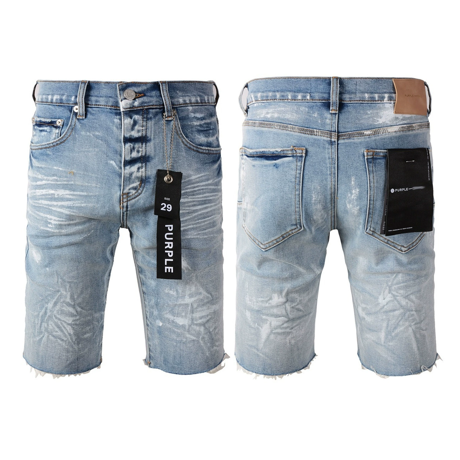 Европейский и американский трендовый бренд LIMITED PURPLE SHORTS фиолетовые брендовые уличные хип-хоп рваные distressed джинсовые шорты