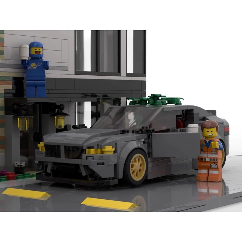 Строительные блоки MOC, совместимые с Lego 86082 серый BMW M5 CS V2, подарок, гоночный автомобиль, Спортивная модель автомобиля