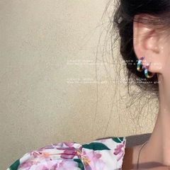 白百何同タイプのオイルカラー耳輪レトロなイヤリング