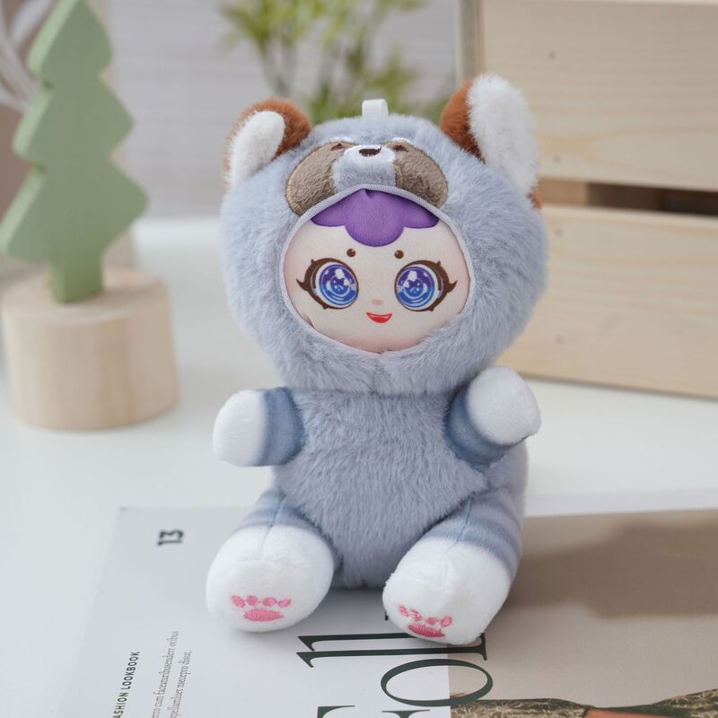 漫画アライグマ人形 3 歳女装シリーズ動物漫画ぬいぐるみキーホルダーペンダント人形卸売|undefined