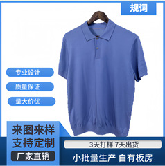 新款夏季纯色男士冰丝薄款短袖polo针织衫修身翻领百搭t恤冰感