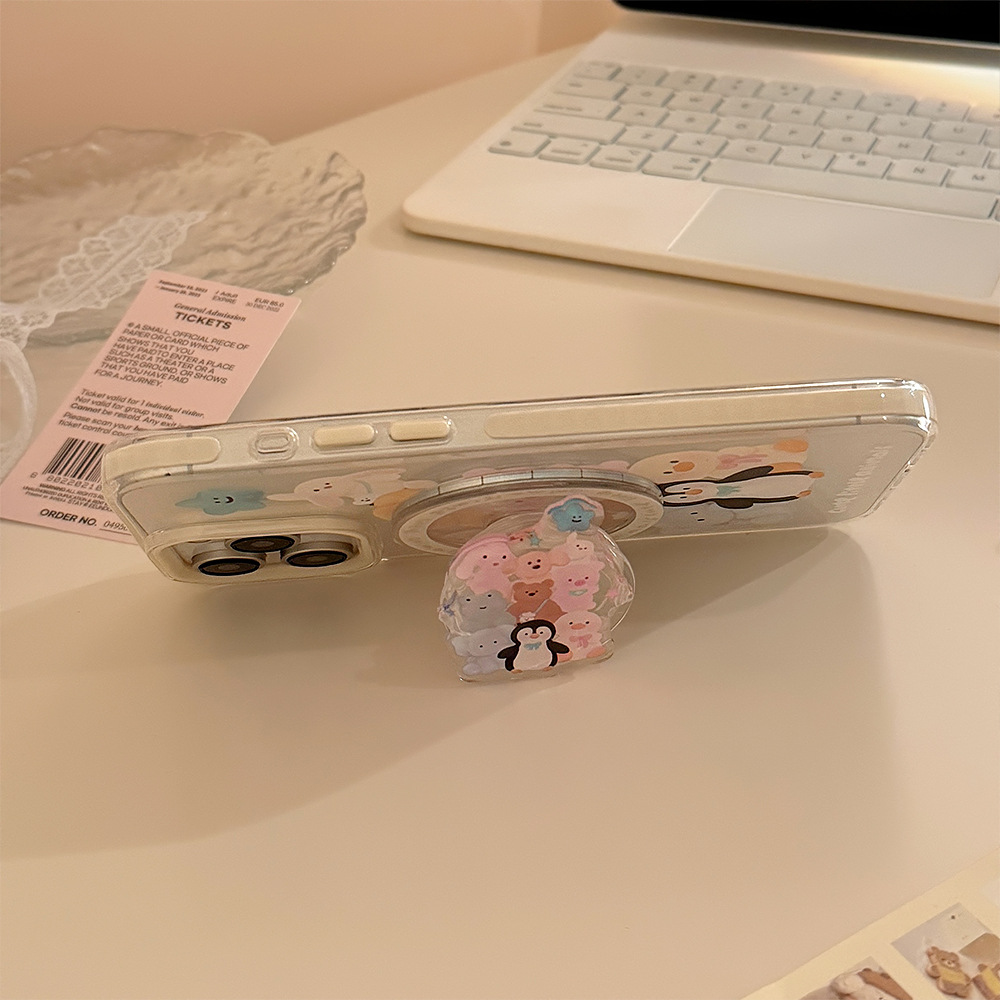 Funda Magnética para iPhone 16 con Diseño de Pingüino, Compatible con iPhone 17 Pro Max, 14, 13 y 12, Anti-caídas, Suave