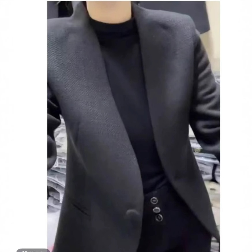 25020 Jieyu Show 2025 New Simple Fashion Elegant Solid Color Suit Jacket Women's Long Sleeve Slim-Fit Slimming