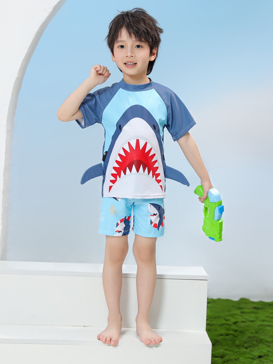 Traje de baño dividido para niños Traje de natación de secado rápido con protector solar de manga corta para niños Traje de buceo para bebés Traje de surf al por mayor UPF