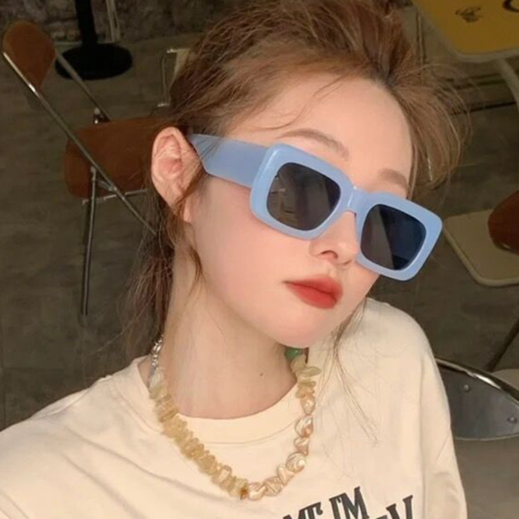 Full Frame Glasses Structure Fashion Solid Color UV400 Protection Resin Square Full Frame Women's Sunglasses