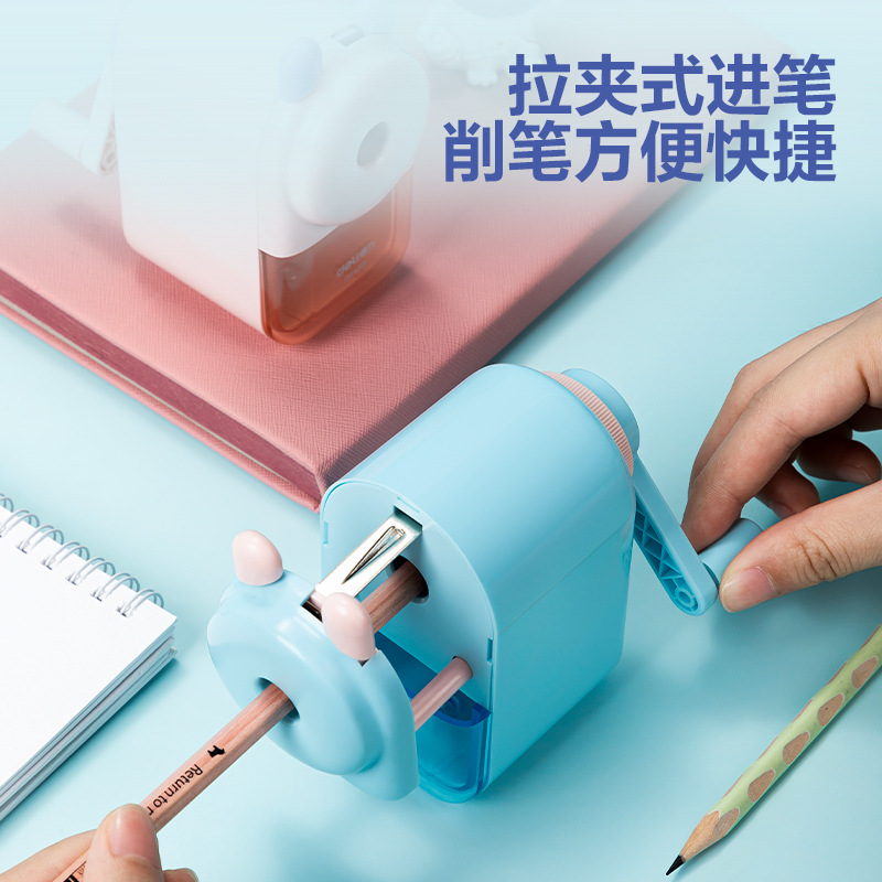 DeLi0642D afilador de lápiz para estudiantes con cuchillo de lápiz de mano afilador de lápiz para niños gran calibre