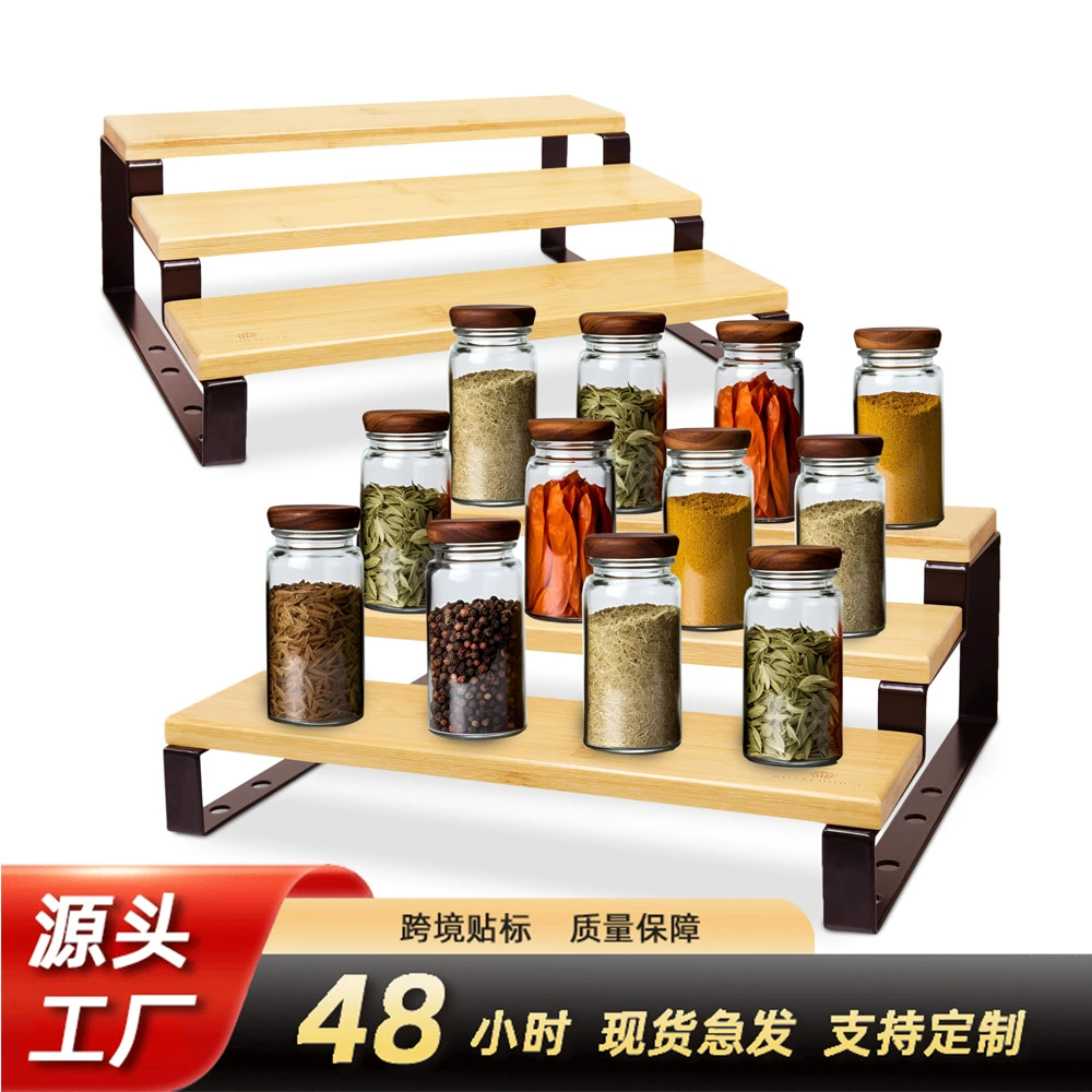 Storage Rack Spice Rack Multi-tier Desktop Bamboo from Yomiego