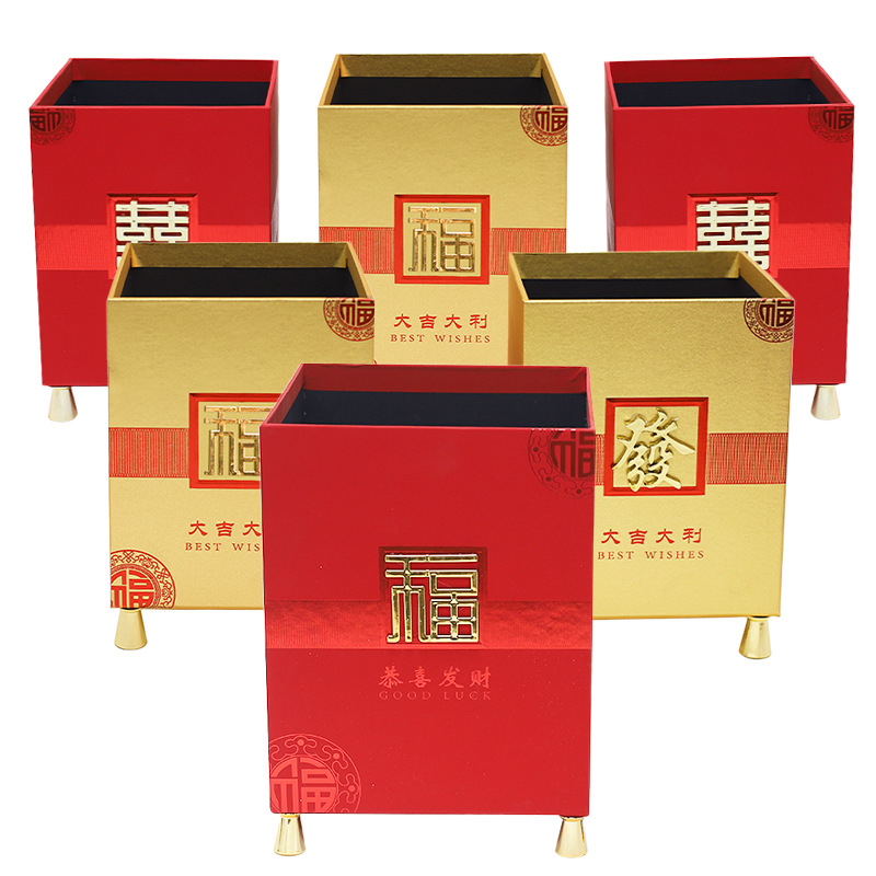 新年春节过年福桶年宵花桶仿真花桶金座带脚福桶客厅居家摆件批发