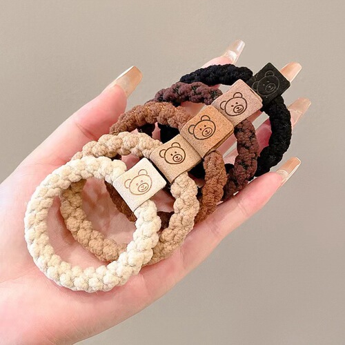 Wholesale price retail Korean new twist braid headband hair band high-end hair accessories high ponytail leather set rubber band for women