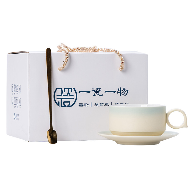 コーヒーカップギフトセットレトロカップラテカップ現代ミルクティーカップ軽贅沢陶磁器カップ皿ビジネスプレゼントクロスボーダー|undefined