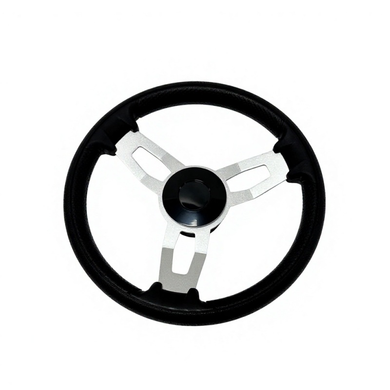 13.5inch Three-spoke stainless steel 304 foam soft grip ship steering wheel, yacht rudder wheel, marine steering wheel