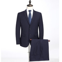 2023品牌西服套装男士春秋两件套商务正装中老年爸爸羊毛西装外套
