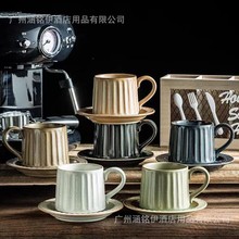 精致欧式小奢华挂耳咖啡杯碟套装简约办公复古花茶高档马克水杯子