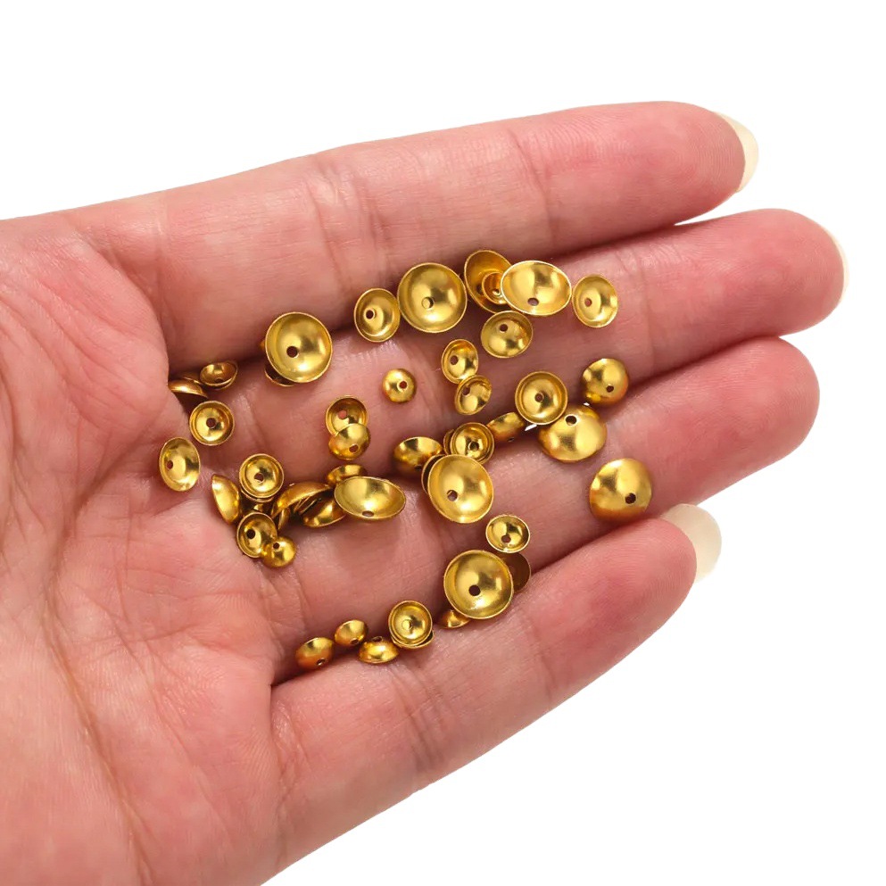 Cuentas de acero inoxidable ronda tapa de cuentas de junta chapado al vacío 3-8mmdiy pulsera collar joyería que hace cuentas de junta
