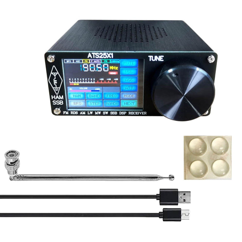 ATS25X1 actualizado 2,4 "Pantalla táctil Si4732 banda completa receptor de radio FM LW MW y SSB
