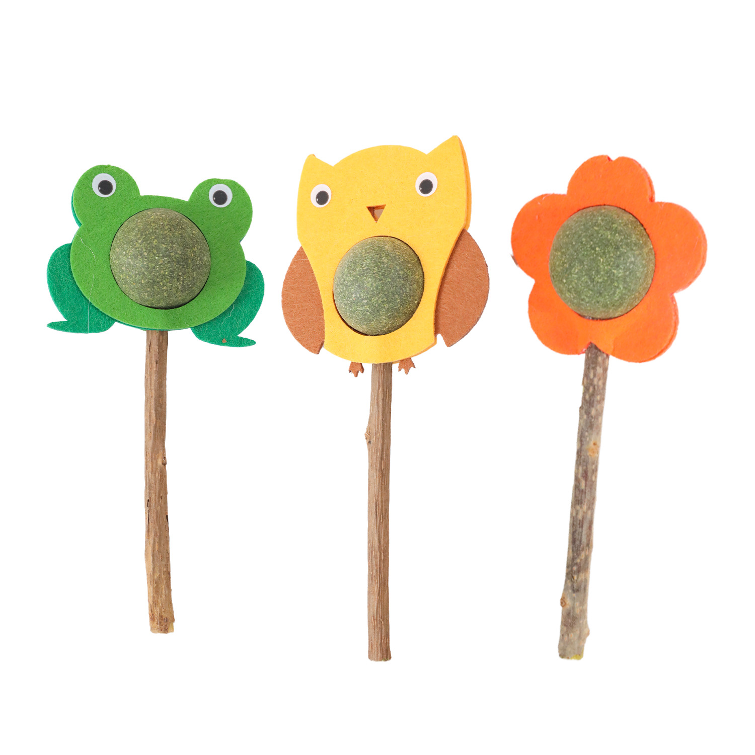 Z dibujos animados gato menta lollipop gatos molar dientes para aliviar el aburrimiento de la madera polilla de dientes molar varilla en gatos jóvenes dientes limpiadores varilla de gato