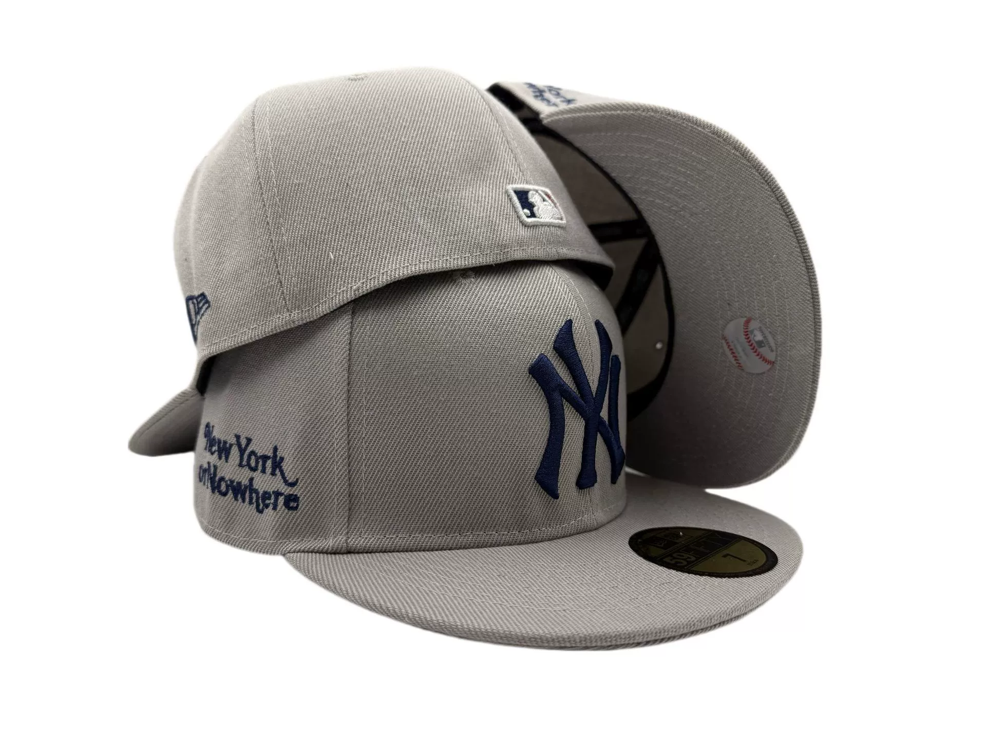 Бейсболка NY New York Yankees с плоским козырьком, закрытая, не регулируемая, размеры 55,8–63,5 см (7–8)
