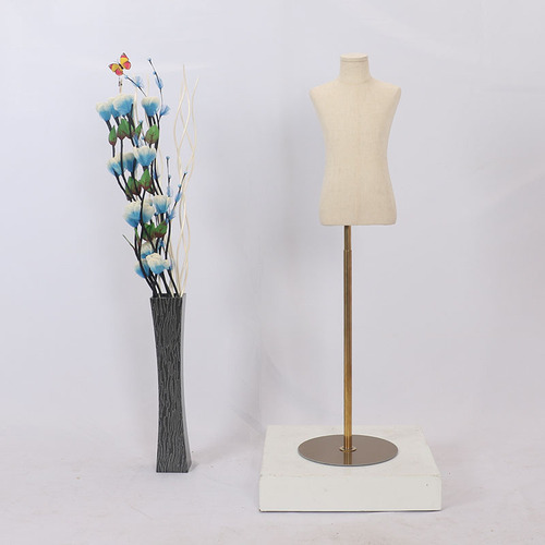 Children's model props window display children's clothing model dummy mannequin full-body iron wire head golden round plate mannequin stand