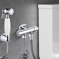 全銅トイレ便器パートナー洗浄器スプレーガン一進二出ダブルコントロール二重出水角弁婦人洗浄器水洗スプレー