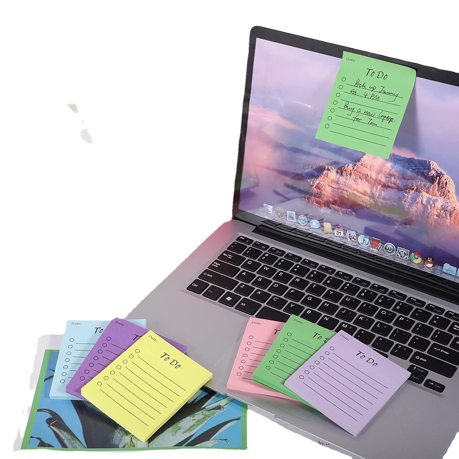 En stock suministro de papel fluorescente multicolor pegatinas convenientes fuerte pegajosa nota adhesiva creativa transfronteriza nota pegatina planificador