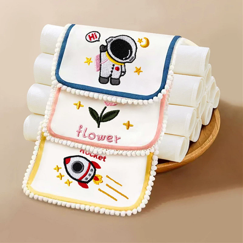 Высококачественное детское полотенце, впитывающее пот, из чистого хлопка, Марлевое полотенце с вышивкой и защитой от пота, детское садовое полотенце для мальчиков и девочек, очень большое