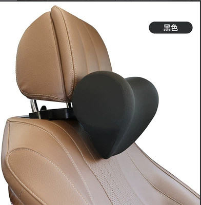 neck pillow car interior supplies: Headrest - black-heart-shaped-comfortable-ice-silk-cloth