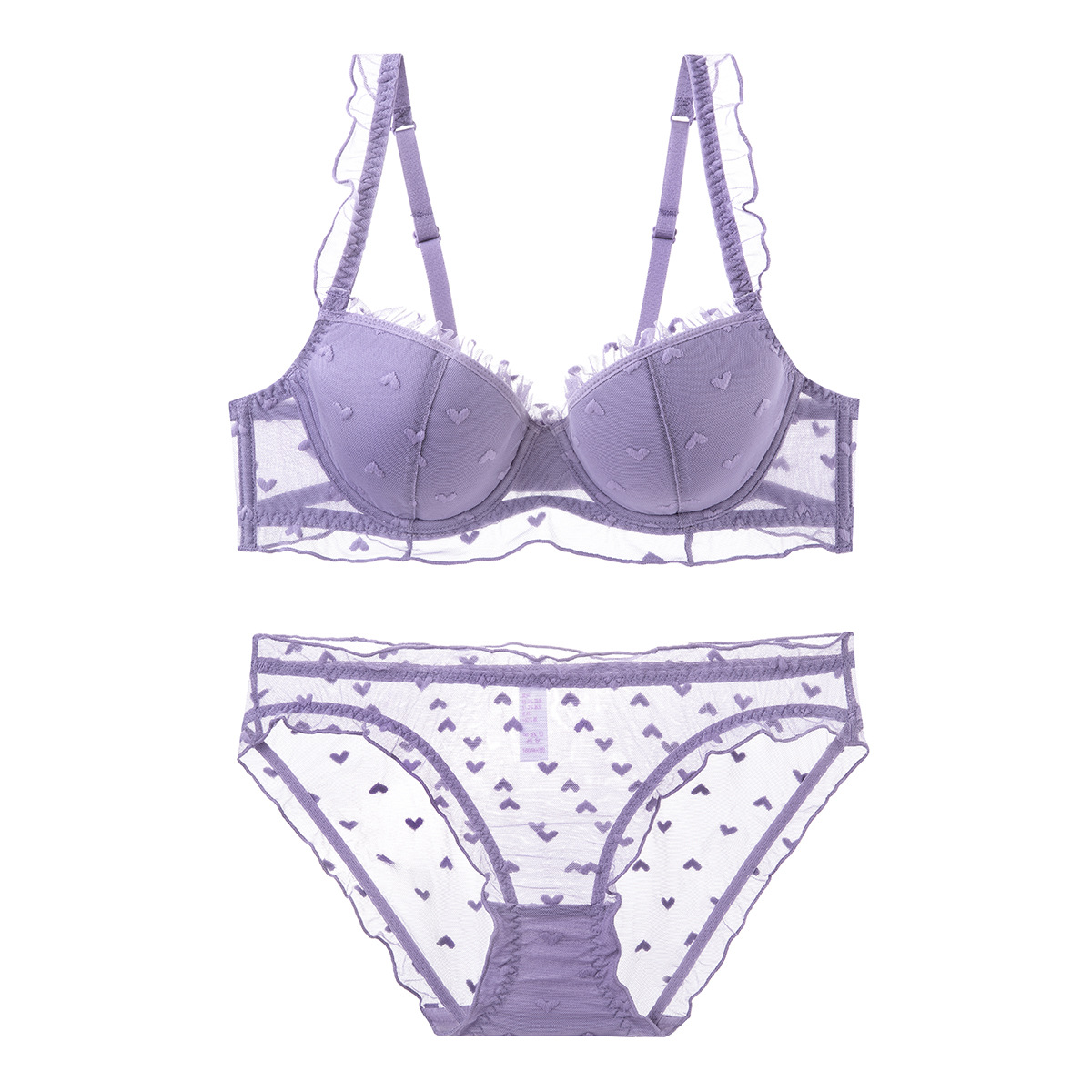 Ropa interior de mujer de encaje francés transfronterizo sexy traje de sujetador puro estilo delgado conjunto de bragas de sujetador