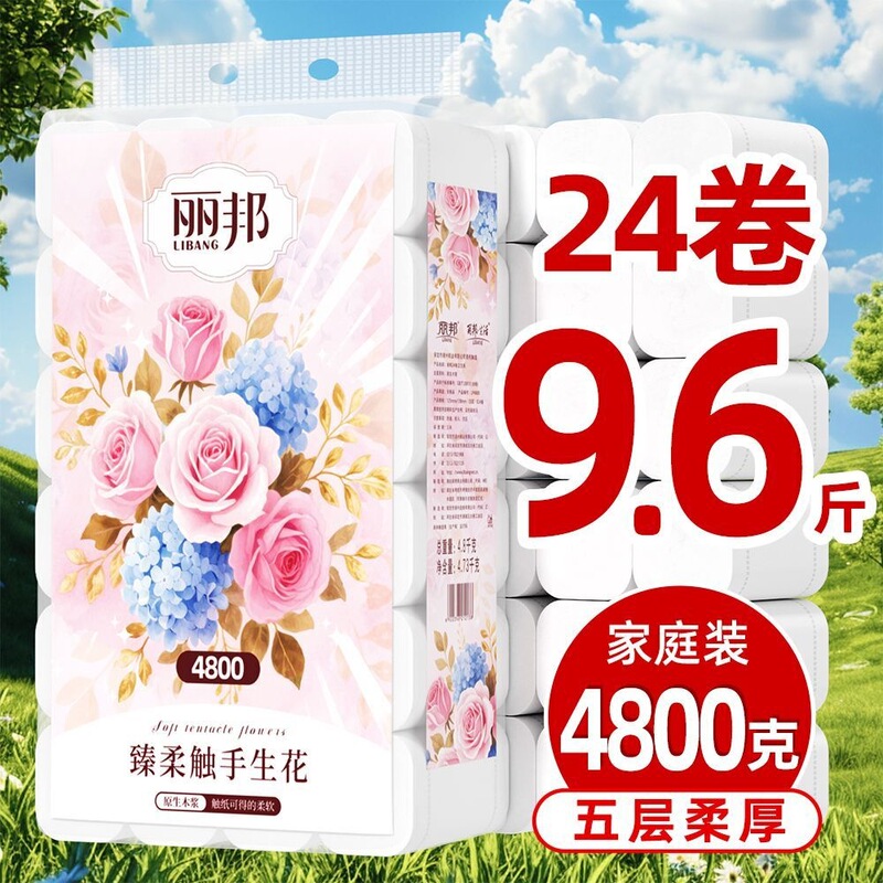 9.6 Pounds 24 Large Rolls of Libang Toilet Paper, Extra-Large Thick Roll Paper Towels, Toilet Paper, Wholesale Household Coreless Roll Paper 9.6 Pounds 24 Large Rolls of Libang Toilet Paper, Extra-Large Thick Roll Paper Towels, Toilet Paper, Wholesale Household Coreless Roll Paper