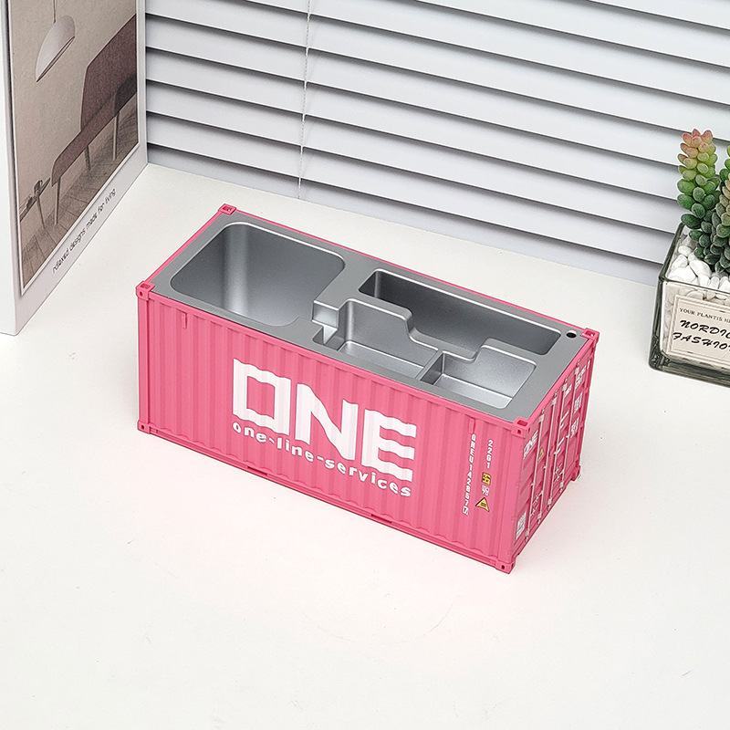 1:30 creativo Maersk modelo de contenedor de simulación contenedor de plástico titular de la pluma una tarjeta de visita caja de regalo de negocios