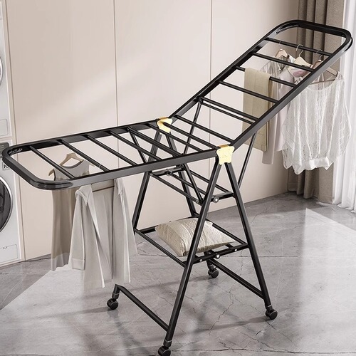 Hanging Rack Floor-standing Foldable Indoor Drying Rack Sun Rack Carbon Steel Wing-type Blanket Drying Rack Gadget Mobile Clothing Rack