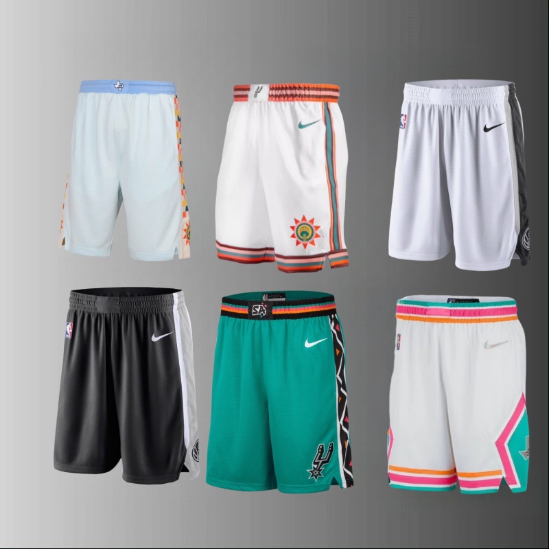 Cross-Border Spurs Men's Basketball Shorts, Dejante' Terrence Duncan Fox Quick-Drying Heat-Pressed Game Shorts, City Edition