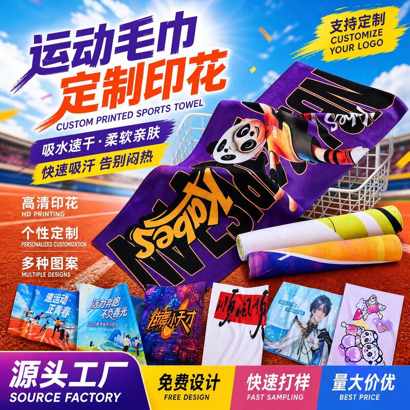 Wholesale Custom Fan Towels with Your Own Design for Street Dance, Basketball Games, Sweat-Absorbing Towels, and Celebrity Fan Towels