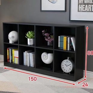 Black Eight-compartment Cabinet Bookcase Lattice Cabinet Free Combination Shelf Storage Cabinet Bedside Storage Cabinet Floor Display
