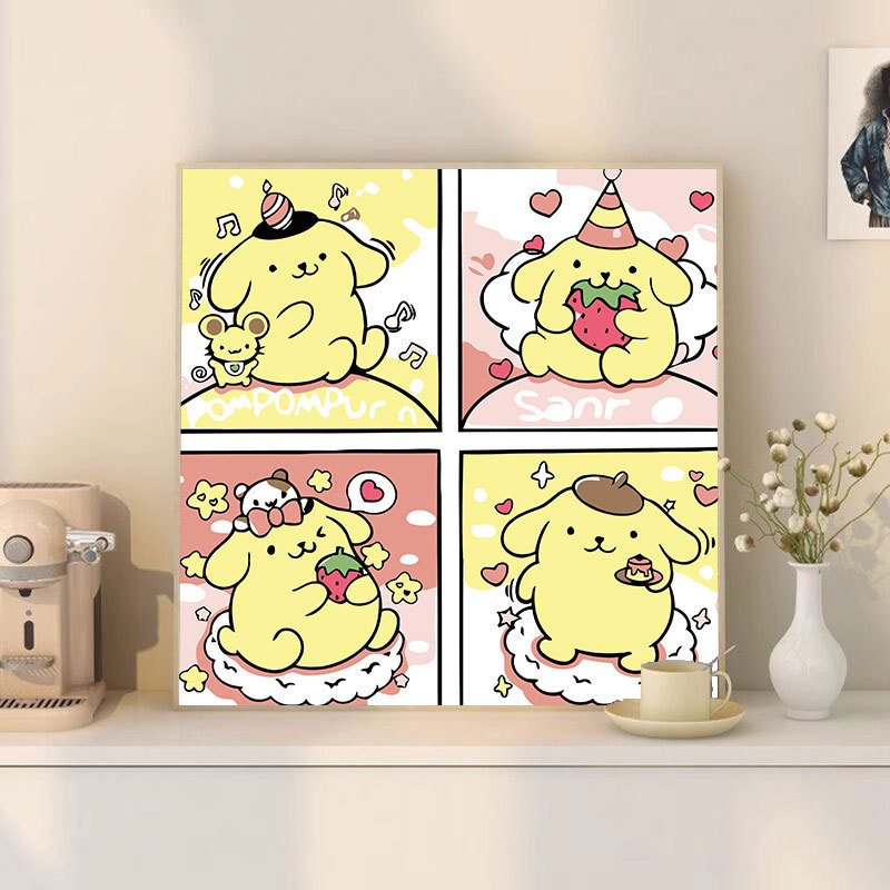 サンリオデジタル油絵 diy 手描きカラーリングクロミメロディー漫画かわいい装飾画メーカー卸売|undefined