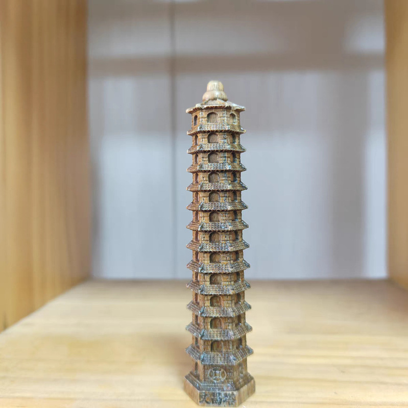 緑白檀 7 層 9 層 13 層文昌塔装飾品無垢材彫刻ホーム学生デスクオフィス装飾|undefined