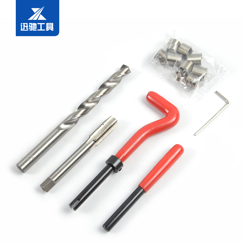 15-pieza de alambre de agujero de tornillo de reparación de rosca Reparación de tornillo de reparación agujero de reparación de automóviles conjunto de herramientas de deslizamiento M10 * 1,5