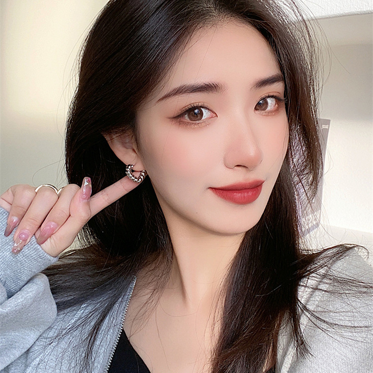 1 Pair Quantity 1 Pair Casual Korean Style Heart Shape Plating Copper Earrings