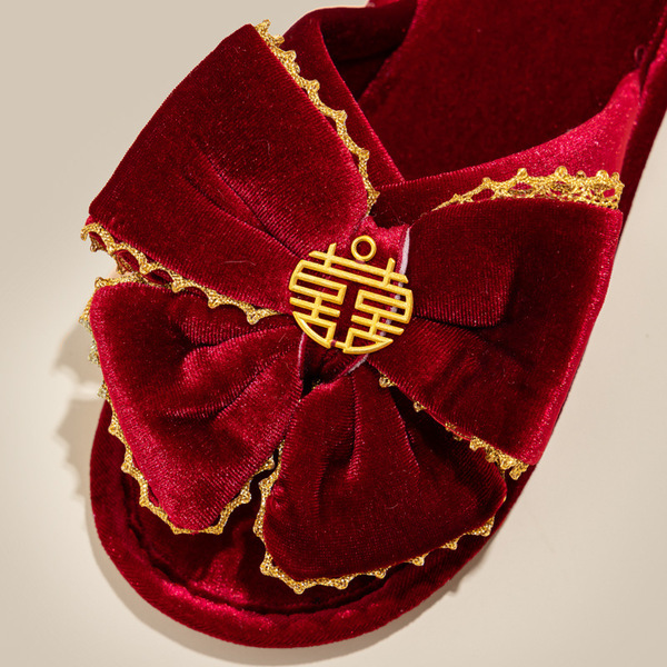 Festive red slippers