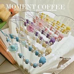 Creative Fresh Girl Color Heart Cat Paw DIY Bead Phone Chain Phone Case Accessory Phone Cord Pendant