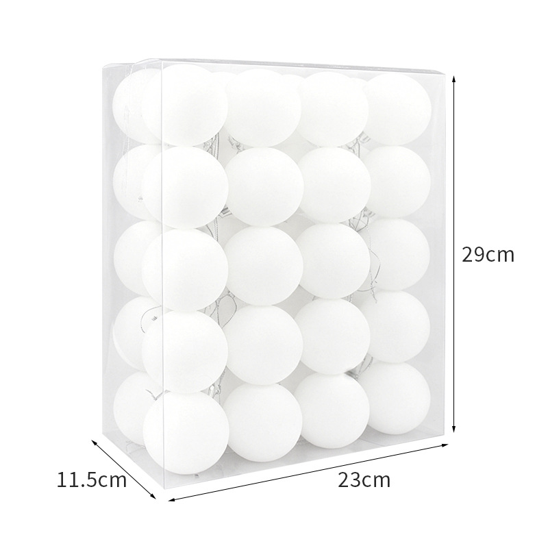 Bolas de Navidad blancas 6CM / 40pcs bolas de floquete en caja colgantes de plástico en stock festivo atmósfera decorativa bola image 1
